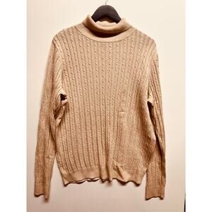Kim Rogers Women's Tan Turtleneck Long Sleeve Sweater Size Large New
